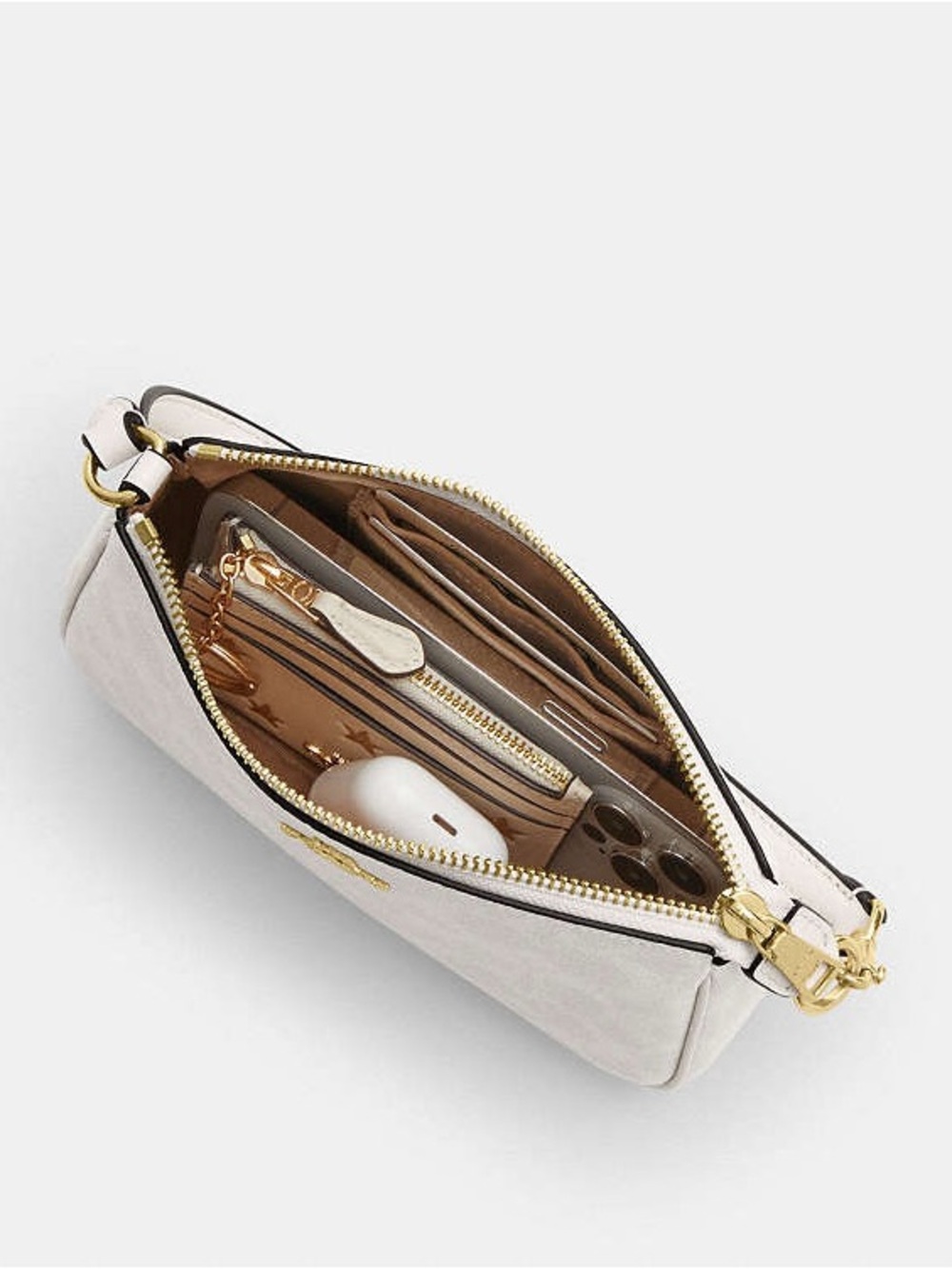 Coach Cream Signature Mini Shoulder Bag with Gold Hardware Nolita 19 - Picture 3 of 14